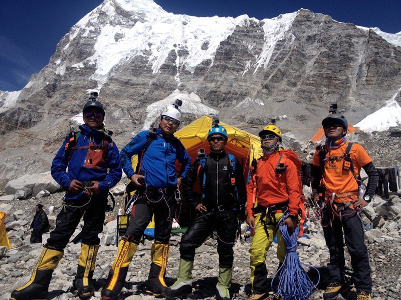 Sherpa rescuers involved in the production team of 'Everest Air'. Photo courtesy: Anthony Gordon